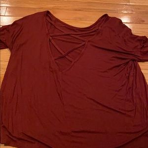 Maroon strap long sleeve